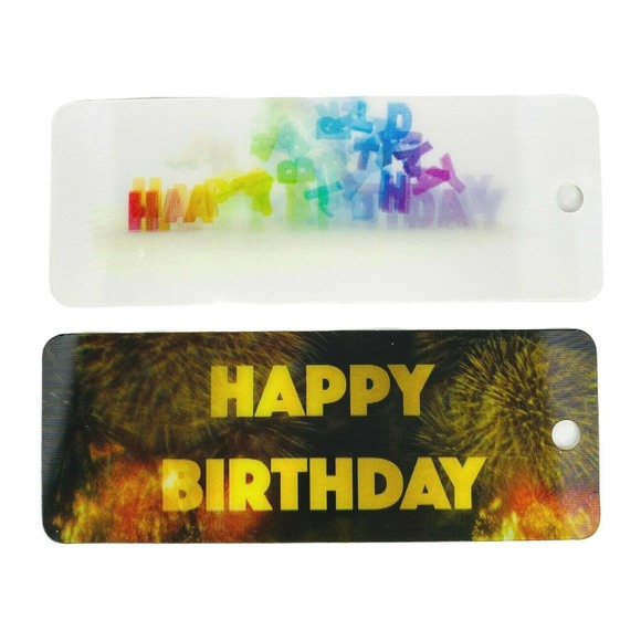 2 Bookmarks 3D Happy Birthday‎ Bookmarks Lenticular - Picture 1 of 6